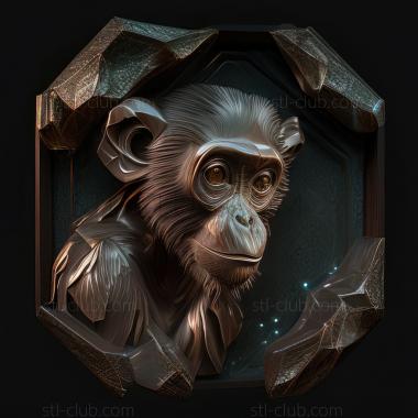 3D model st Crystal monkey famous animal (STL)